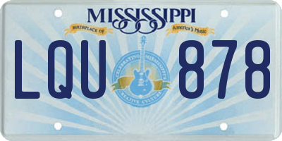 MS license plate LQU878