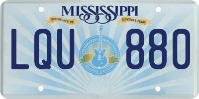 MS license plate LQU880