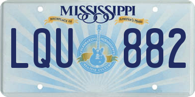MS license plate LQU882
