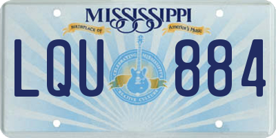 MS license plate LQU884