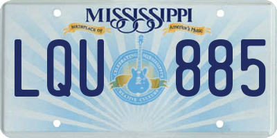 MS license plate LQU885