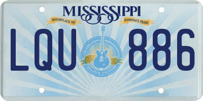 MS license plate LQU886