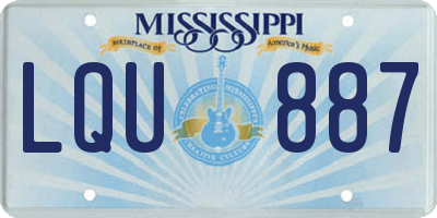 MS license plate LQU887