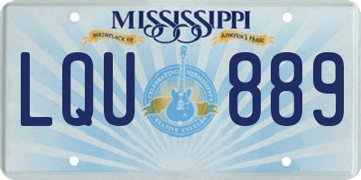MS license plate LQU889