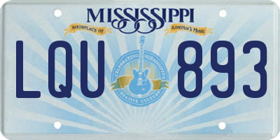 MS license plate LQU893