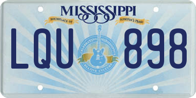 MS license plate LQU898