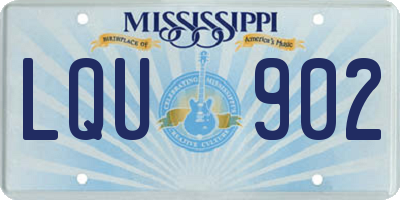 MS license plate LQU902