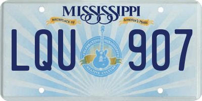 MS license plate LQU907