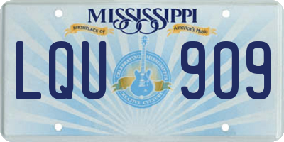 MS license plate LQU909