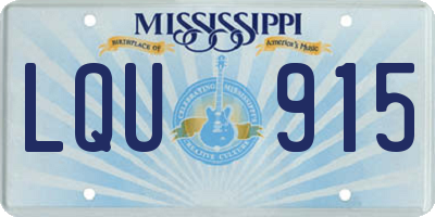 MS license plate LQU915