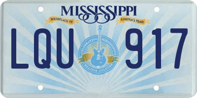 MS license plate LQU917