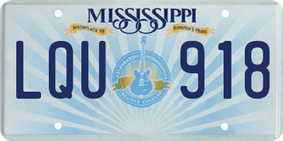 MS license plate LQU918
