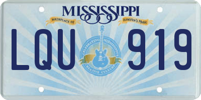 MS license plate LQU919