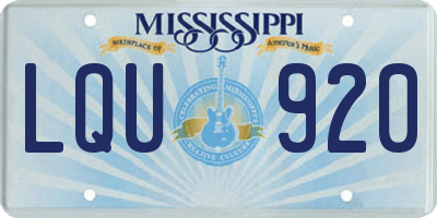 MS license plate LQU920