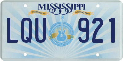 MS license plate LQU921
