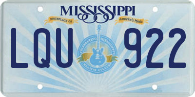 MS license plate LQU922