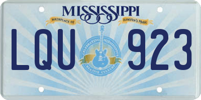 MS license plate LQU923