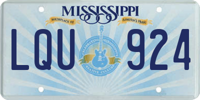 MS license plate LQU924