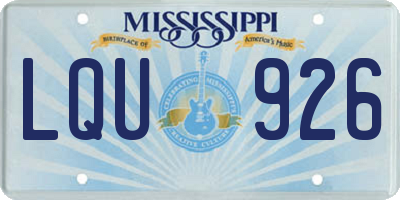 MS license plate LQU926