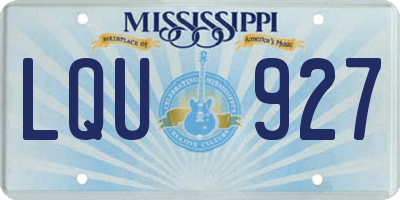 MS license plate LQU927