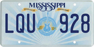 MS license plate LQU928