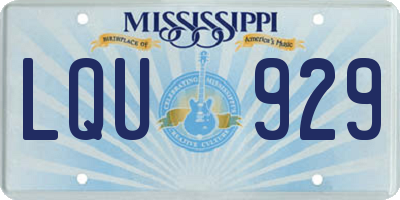 MS license plate LQU929