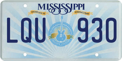 MS license plate LQU930