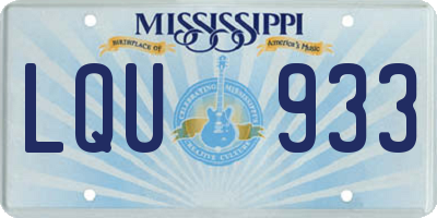 MS license plate LQU933