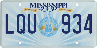 MS license plate LQU934