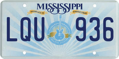 MS license plate LQU936