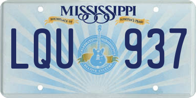 MS license plate LQU937