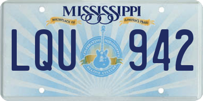 MS license plate LQU942