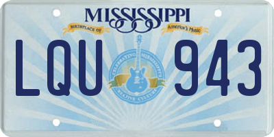 MS license plate LQU943