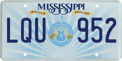 MS license plate LQU952