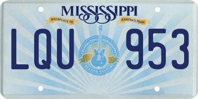 MS license plate LQU953