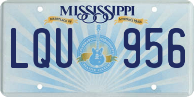 MS license plate LQU956