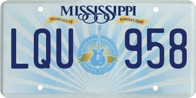 MS license plate LQU958
