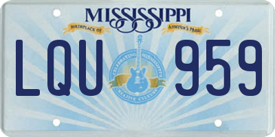 MS license plate LQU959