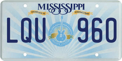MS license plate LQU960