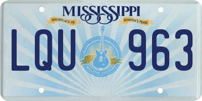 MS license plate LQU963