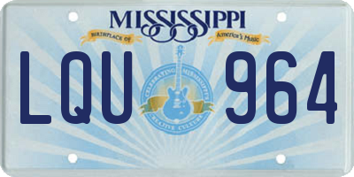 MS license plate LQU964