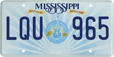 MS license plate LQU965