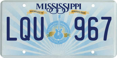 MS license plate LQU967