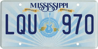 MS license plate LQU970