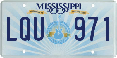 MS license plate LQU971