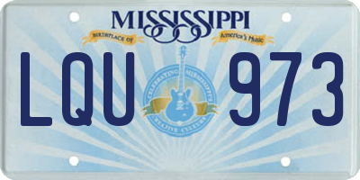 MS license plate LQU973