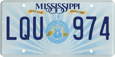 MS license plate LQU974