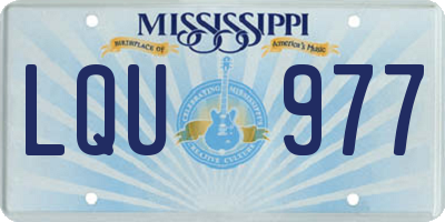MS license plate LQU977