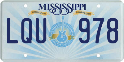 MS license plate LQU978