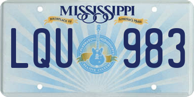 MS license plate LQU983